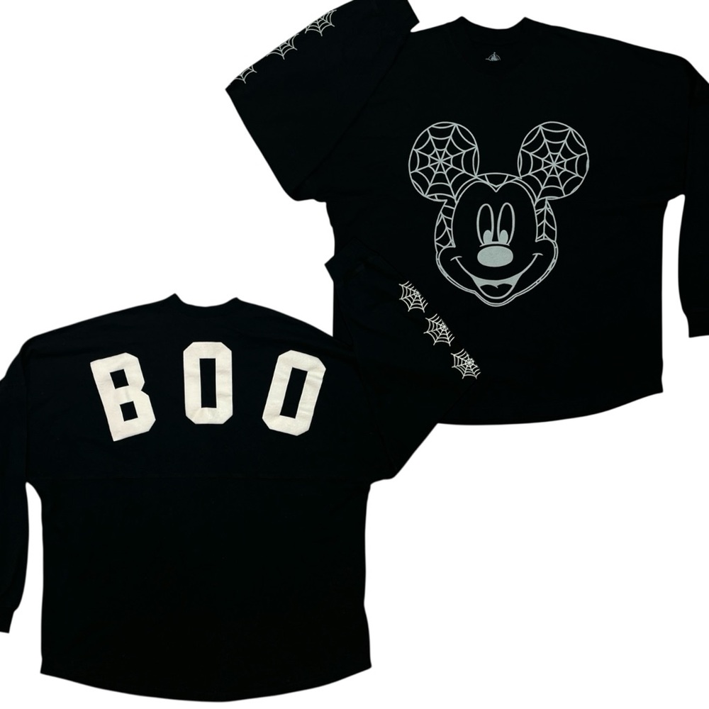 Disney Spirit Jersey Glow Mickey Spider Web Boo Long Sleeve XXL Halloween Spooky